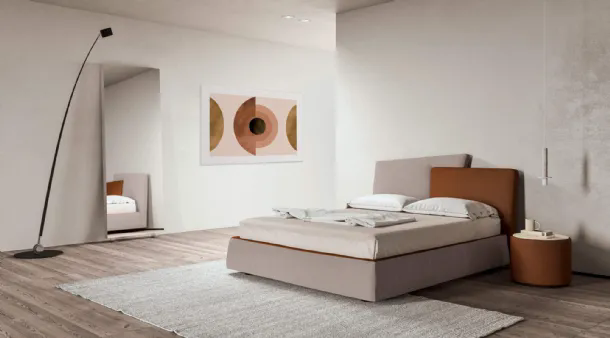 Letto con testiera in tessuto imbottito Meeting up di Presotto