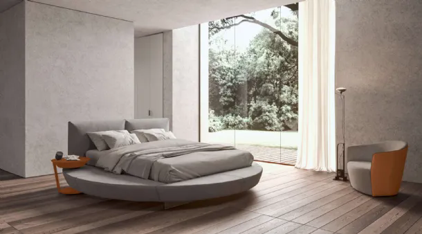 Letto circolare in pelle Zero di Presotto