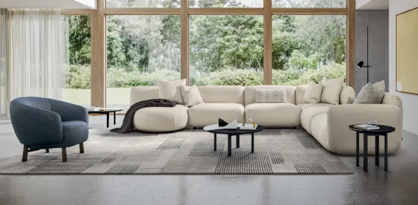 Divano con penisola Ginza di Calligaris