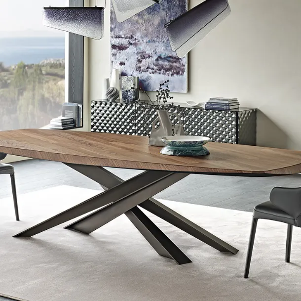 Tavolo quadrato allungabile a libro Boma di Calligaris