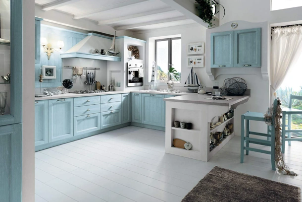 Cucina in Muratura con penisola Everyday Anice Talcato di Callesella