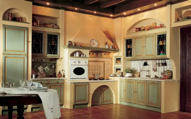 Cucina angolare in Muratura in legno laccato Granduca di Marchi