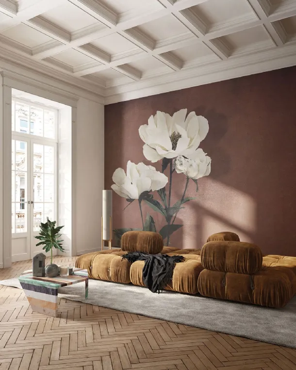 Carta da parati Haerdaceous Paeony di Inkiostro Bianco