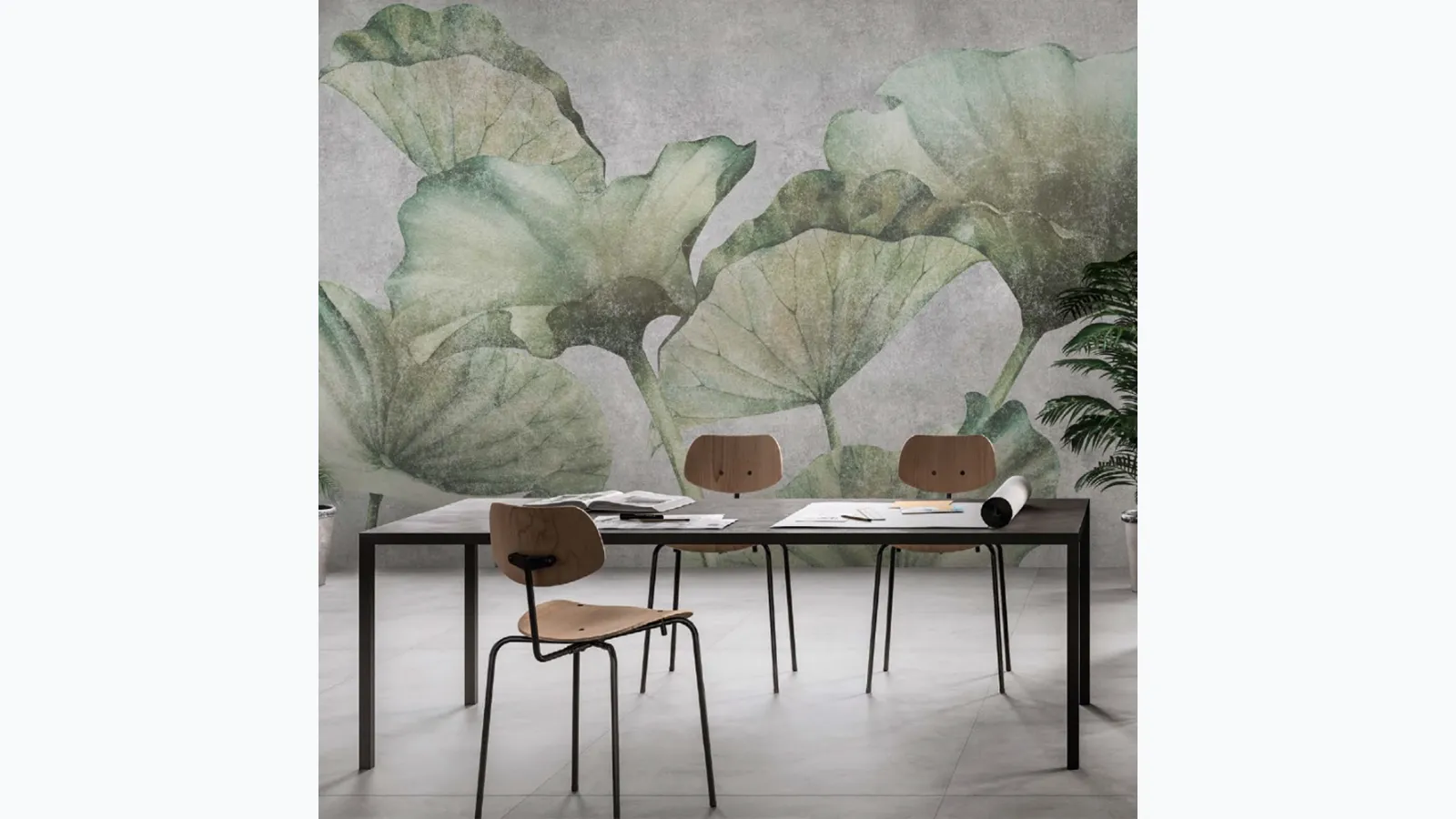 Carta da parati Lotus Leaves di Adriani e Rossi