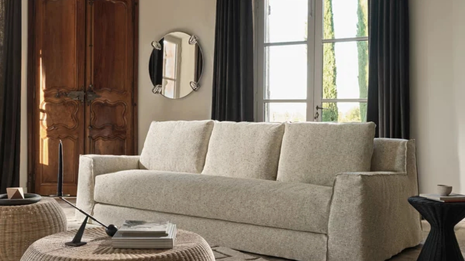 Tavolino Bolla 15 in midollino intrecciato di Gervasoni