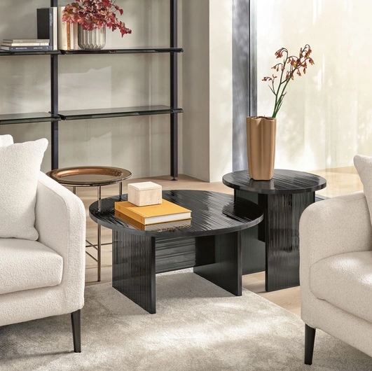 Tavolino di design in vetro Gliss di Fiam