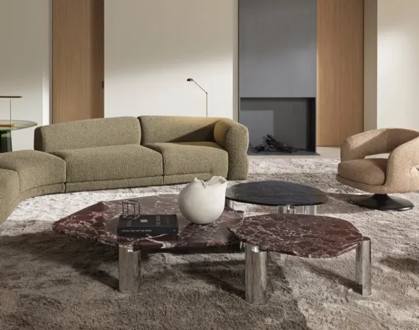 Tavolino Maylis in marmo e vetro di Molteni & C