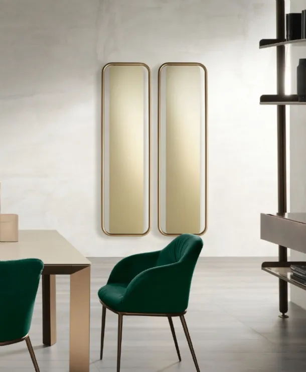 Specchio Iris con cornice in metallo di Riflessi
