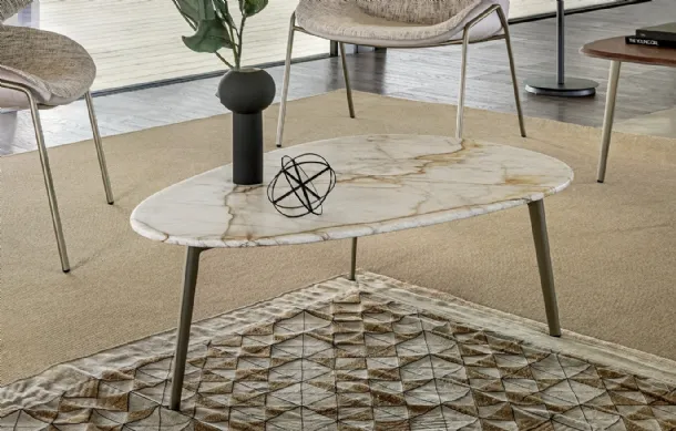 Tavolino con top in marmo Coffee di Riflessi