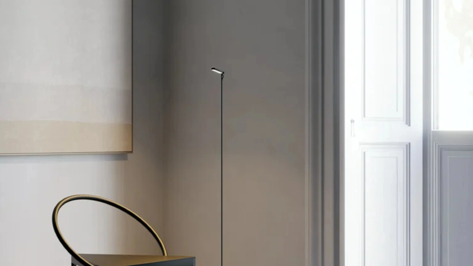 Lampada da terra Flia in fibra di carbonio di Luceplan