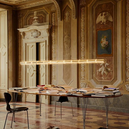 Lampada a sospensione Luce Cilindrica in vetro soffiato di Flos