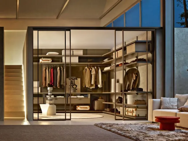 Cabina Armadio con ante scorrevoli Dwell Gliss Walk-In di Molteni & C