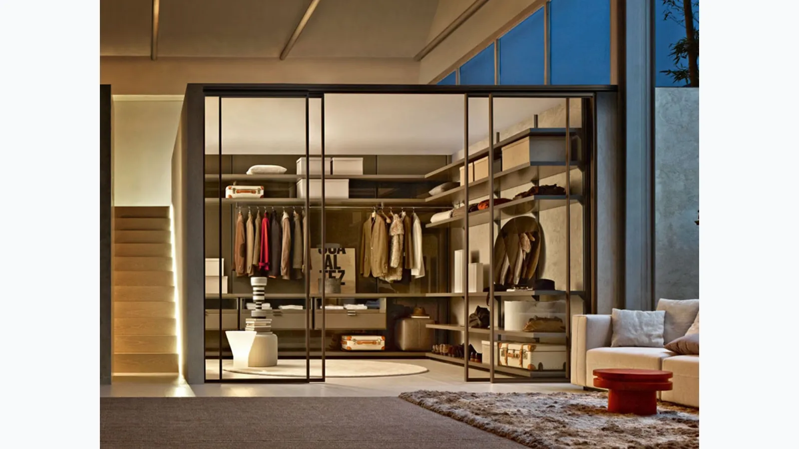 Cabina Armadio con ante scorrevoli Dwell Gliss Walk-In di Molteni & C