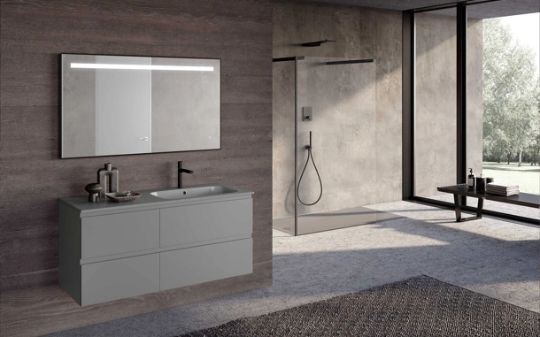 Mobile da Bagno sospeso Block System Slim C31 di Baxar