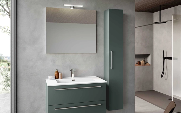 Mobile da Bagno sospeso Block System Slim C41 di Baxar