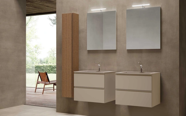 Mobile da Bagno sospeso Block System Syntesi C29 di Baxar