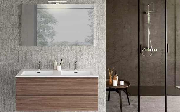 Mobile da Bagno sospeso Block System Syntesi C33 di Baxar