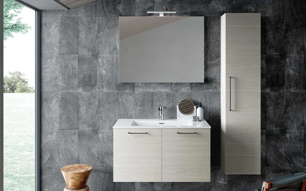 Mobile da Bagno sospeso Block System Syntesi C38 di Baxar