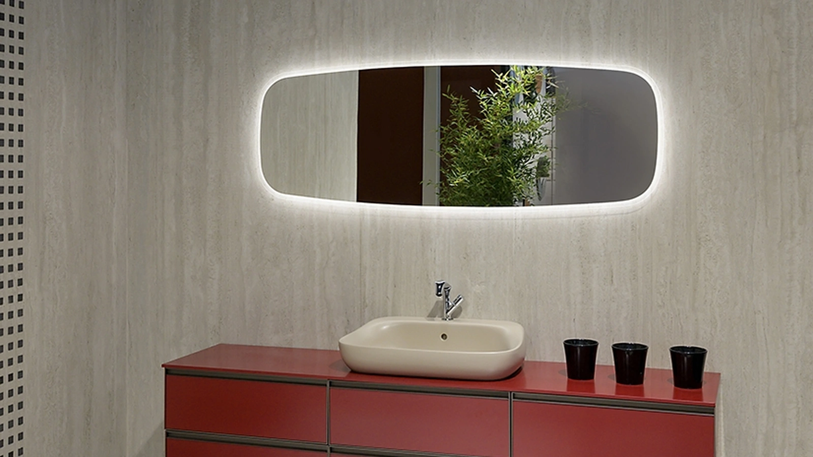 Mobile da Bagno Cubika in laccato di Flaminia