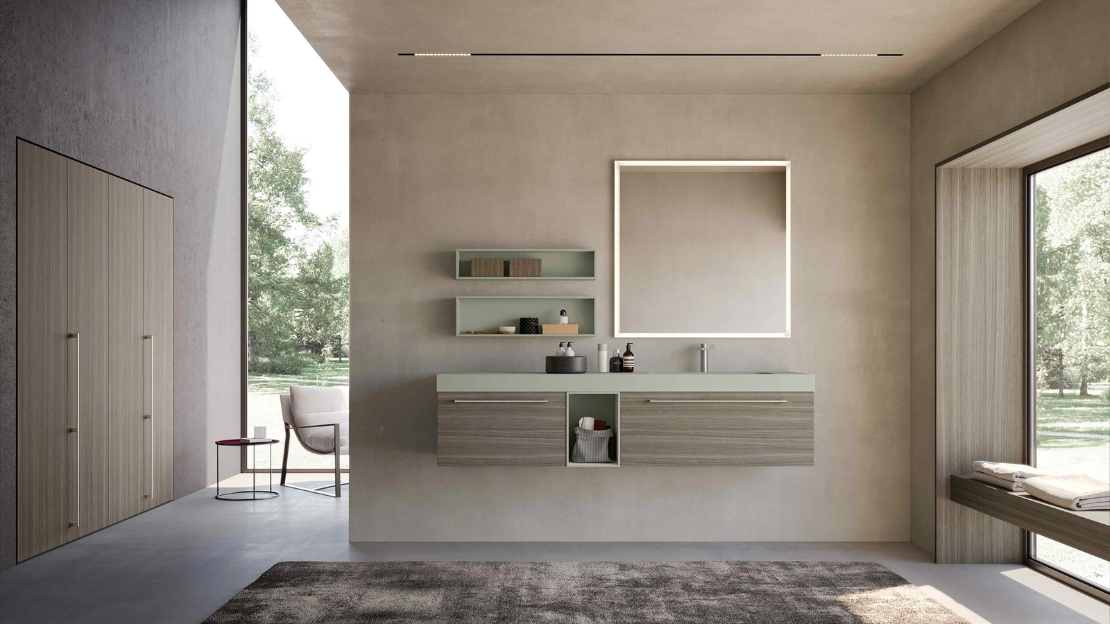 Mobile da Bagno sospeso Lime 0 Aster 032 di Azzurra