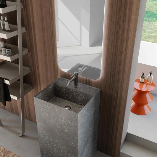 Mobile da Bagno a terra Lime 0 Lime 034 in HPL Rox Black di Azzurra