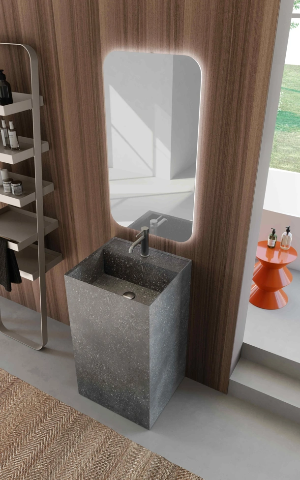 Mobile da Bagno a terra Lime 0 Lime 034 in HPL Rox Black di Azzurra