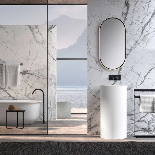 Lavabo Lime 1-0 Milo in Cristalplant Bianco opaco di Azzurra