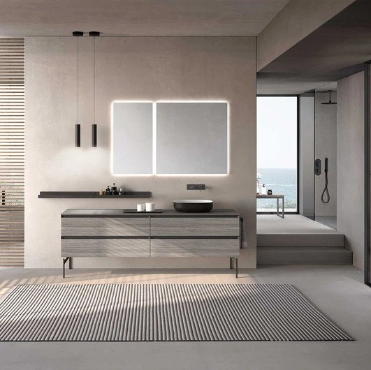 Mobile da Bagno Lime 1-0 Nest 125 in HPL Rovere Alba di Azzurra
