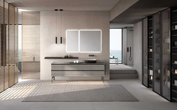 Mobile da Bagno Lime 1-0 Nest 125 in HPL Rovere Alba di Azzurra