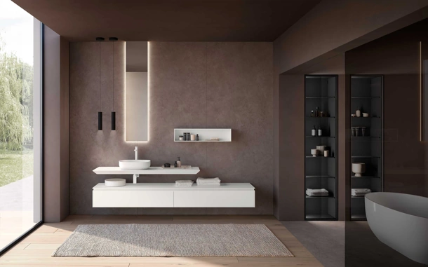 Mobile da Bagno Lime 2-0 237 in laccato Bianco di Azzurra