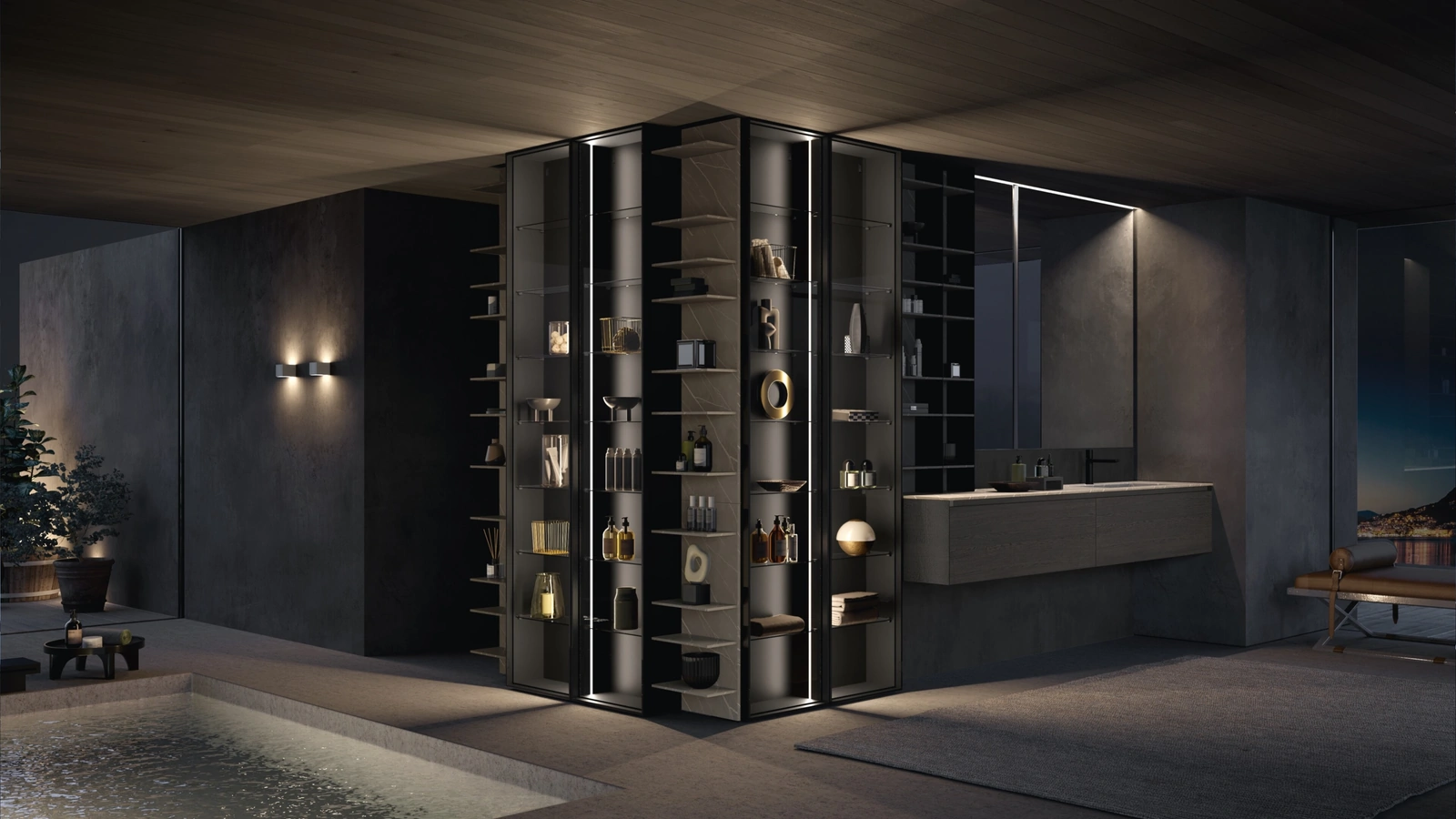 Mobile da Bagno sospeso Lime 3-0 306 in Rovere Cenere di Azzurra