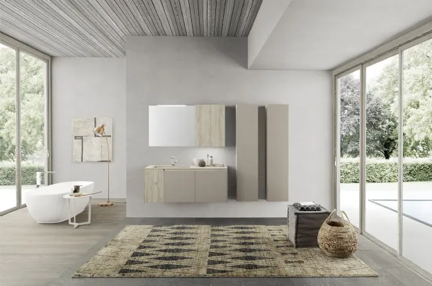 Mobile da Bagno sospeso in melaminico Lime 2 0 Comp 201 di Azzurra