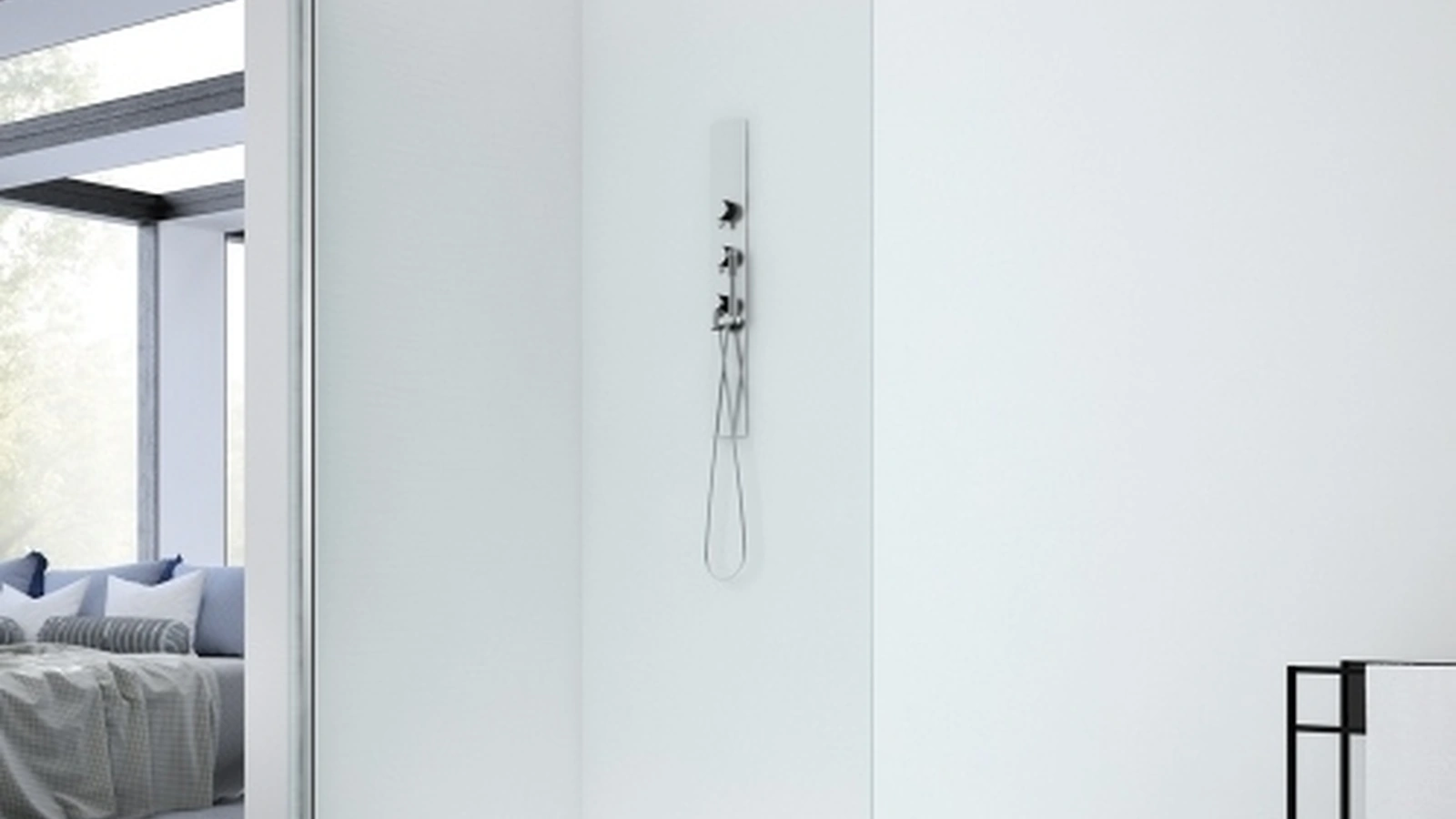 Box Doccia ad angolo in vetro e acciaio Lux separè di Megius