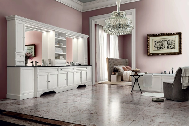 Mobile da Bagno Paestum 00 in laccato Bianco di Cerasa