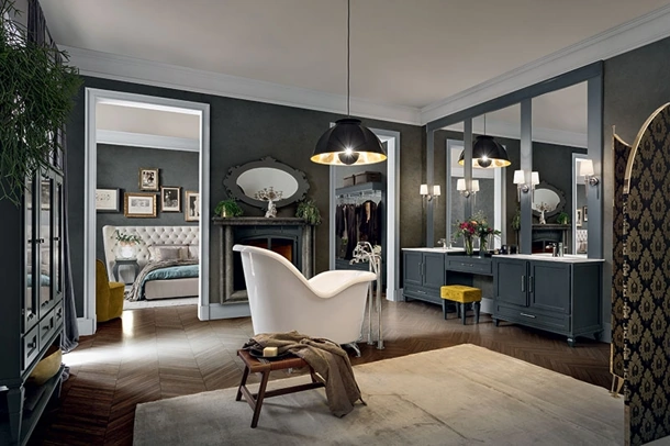 Mobile da Bagno York 02 in laccato Fumo di Londra di Cerasa