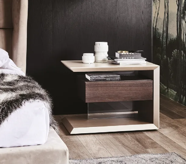 Comodino con cassetto in legno naturale Biagio di Cattelan Italia