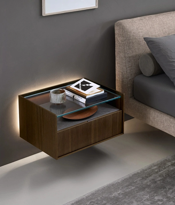 Comodino Cabaret Glass di Sangiacomo