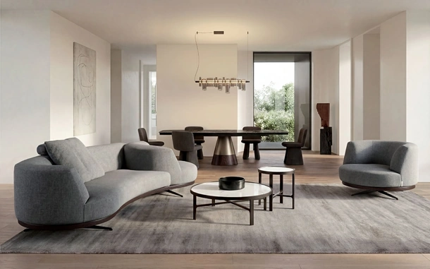 Divano Bordone Upwood con terminale girevole di Alivar