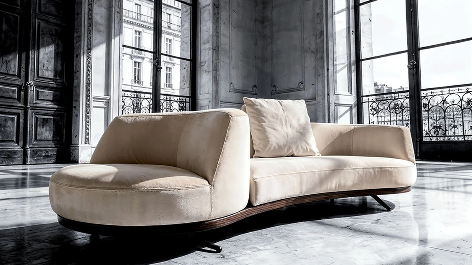 Divano Bordone Upwood con terminale girevole di Alivar