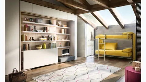 Letto a castello e matrimoniale a scomparsa trasformabile aperto Living 19 LGM01 TAV di Clei