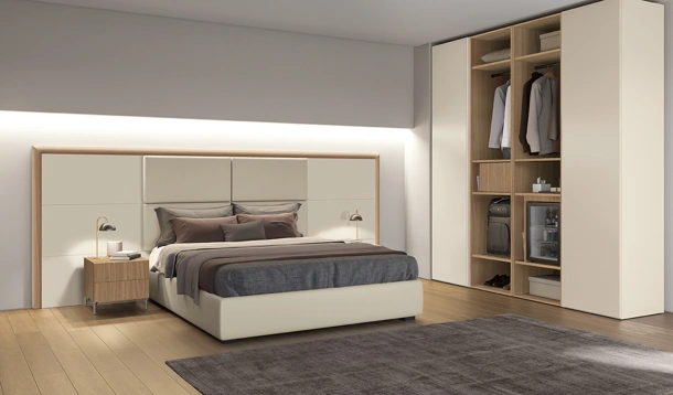 Letto in ecopelle Basic di Colombini Casa