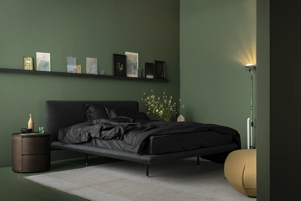 Letto in tessuto Clapis di Kristalia