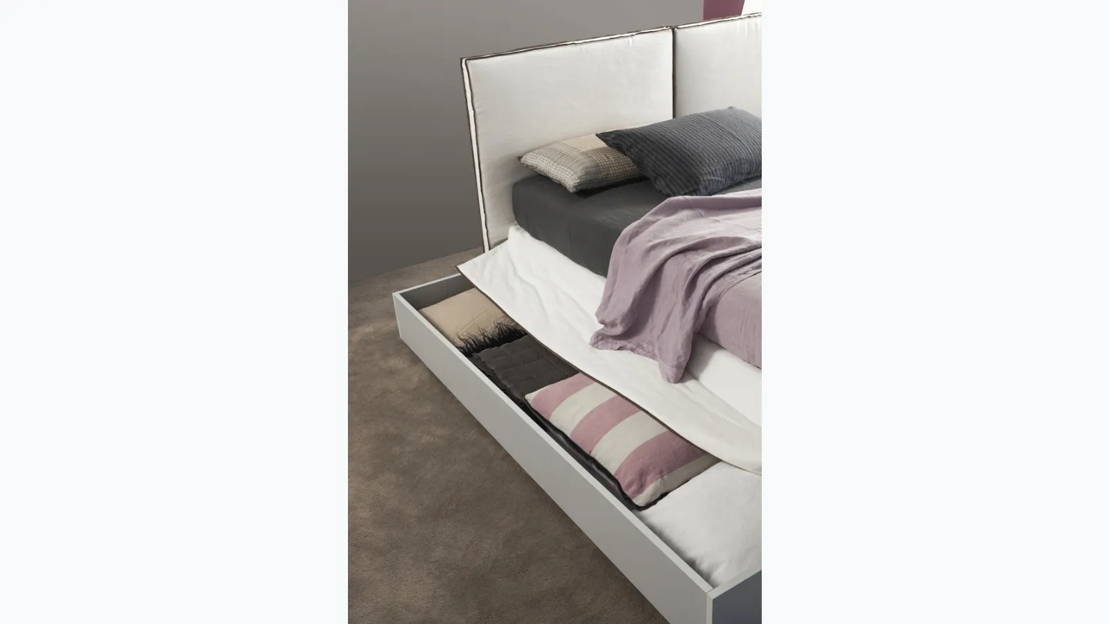 Letto con contenitore Space di Flexteam