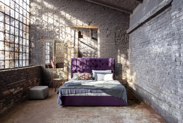 Letto in velluto viola a una piazza e mezza Target di Flexteam