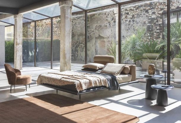 Letto Kite in pelle di Flexteam