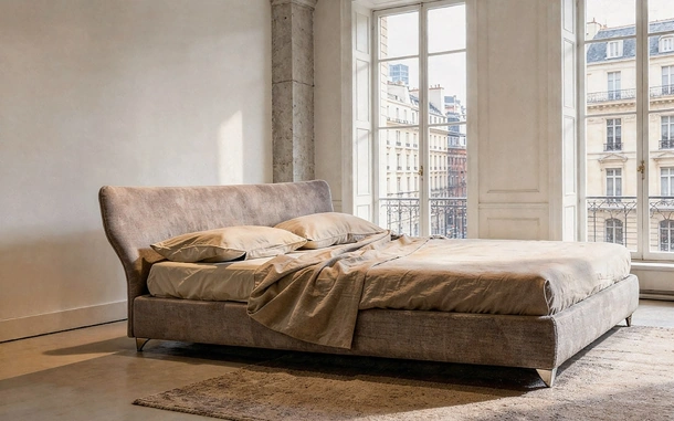 Letto Maya Plus in tessuto imbottito di Alivar