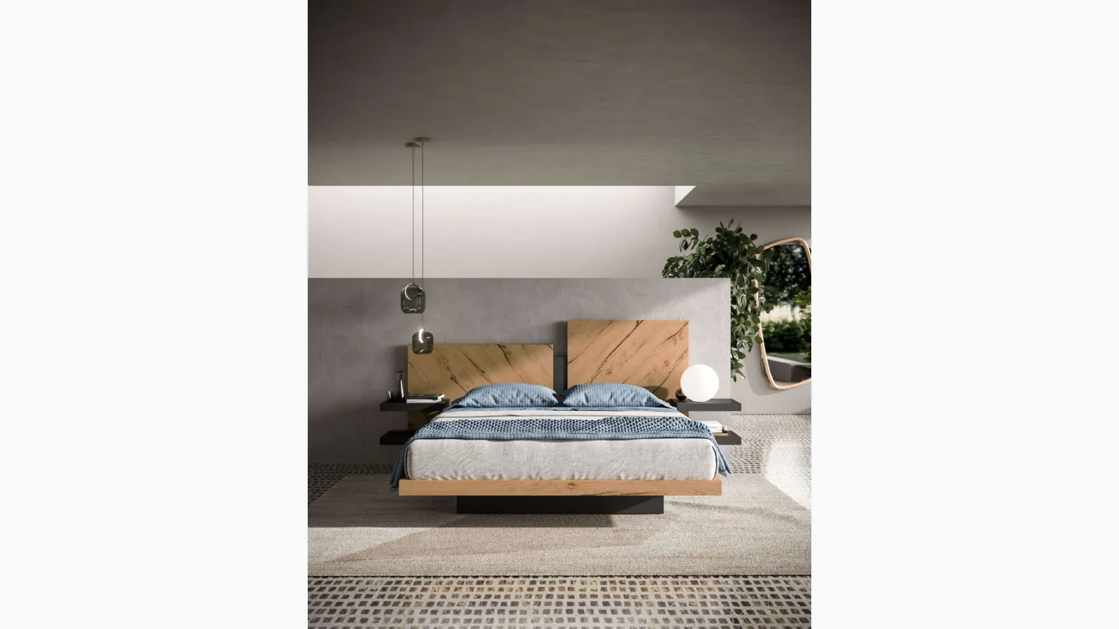 Letto con box contenitore Nazarè di Ozzio