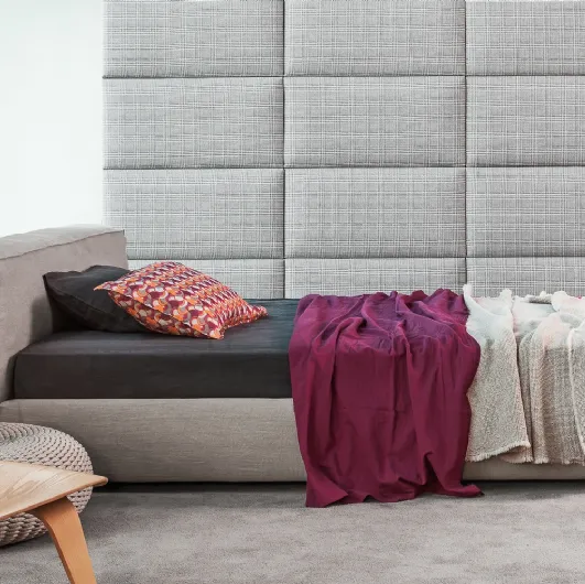 Letto singolo Reef in tessuto imbottito di Flexteam