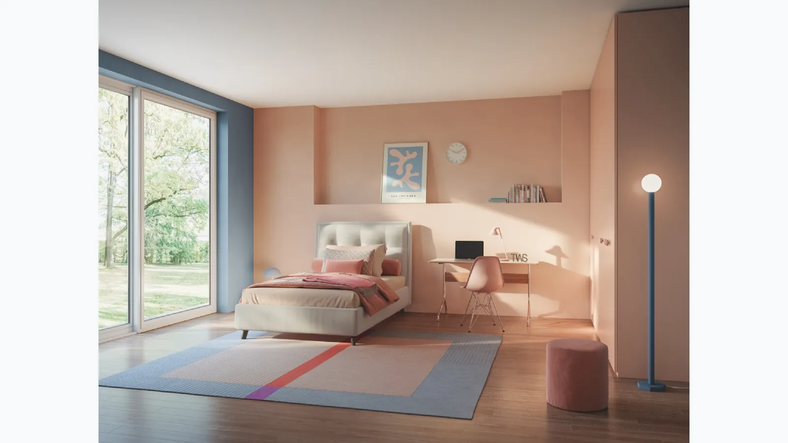 Letto singolo imbottito Venus di Twils