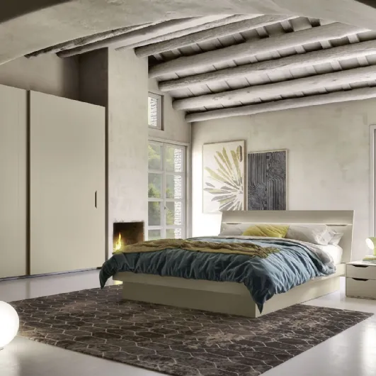 Letto matrimoniale con testiera illuminata a Led Street Led di S75